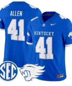 Josh Allen #41 Kentucky Wildcats Jersey 2026 Vapor Limited Stitched by My Store NCAA Football Jerseys