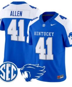 Josh Allen #41 Kentucky Wildcats Jersey 2026 Vapor Limited Stitched by My Store NCAA Football Jerseys