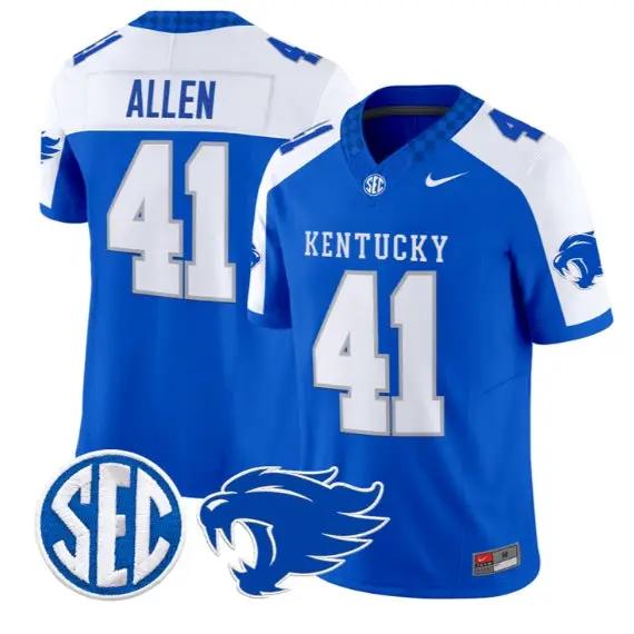 Josh Allen #41 Kentucky Wildcats Jersey 2026 Vapor Limited Stitched by My Store NCAA Football Jerseys