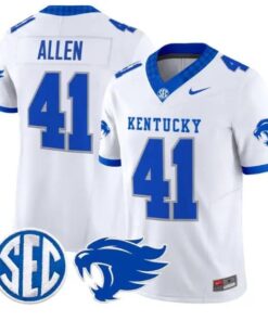Josh Allen #41 Kentucky Wildcats Jersey 2026 Vapor Limited Stitched by My Store NCAA Football Jerseys