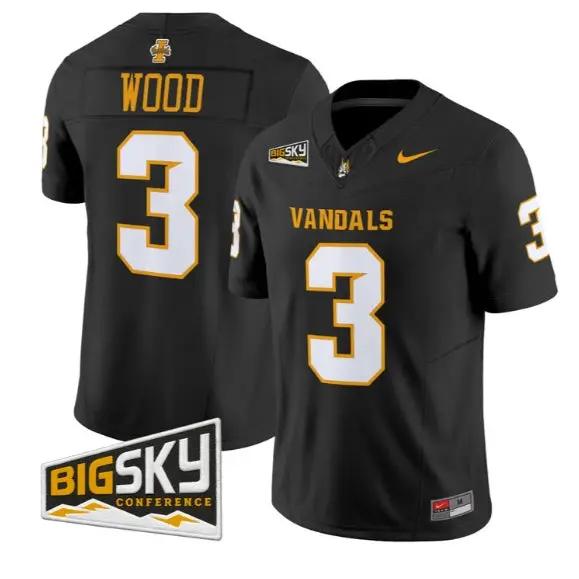 Joshua Wood #3 Idaho Vandals Jersey 2026 Vapor Limited All Stitched by My Store NCAA Football Jerseys