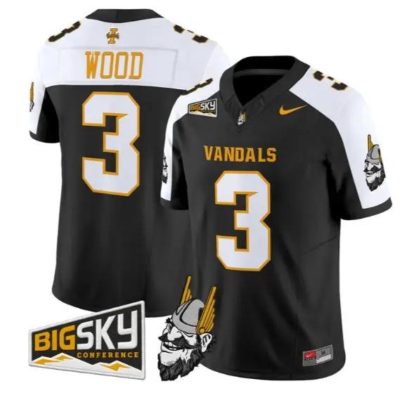 Joshua Wood #3 Idaho Vandals Jersey 2026 Vapor Limited All Stitched by My Store NCAA Football Jerseys