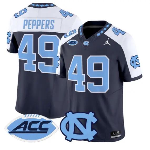 Julius Peppers Jersey #49 North Carolina Tar Heels 2026 All Stitched by My Store NCAA Football Jerseys
