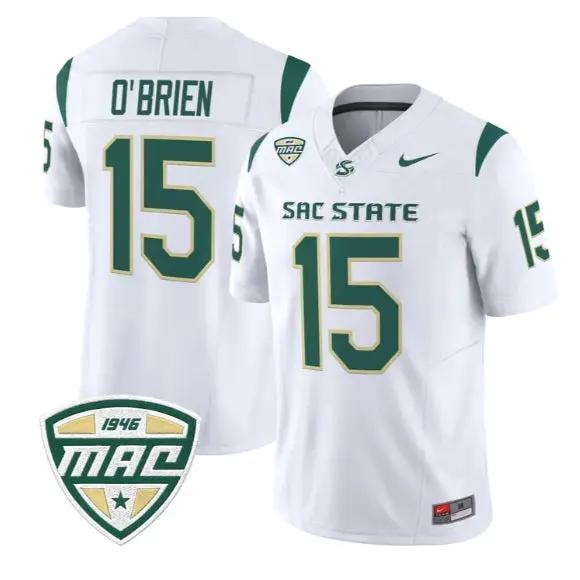 Ken O'Brien Jersey #15 Sacramento State Hornets 2026 Vapor Stitched by My Store NCAA Football Jerseys