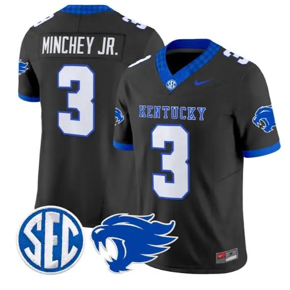 Kenny Minchey #3 Kentucky Wildcats Jersey 2026 Vapor Limited Stitched by My Store NCAA Football Jerseys