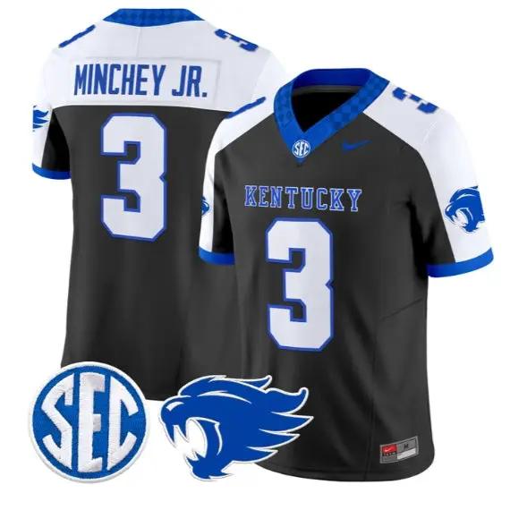 Kenny Minchey #3 Kentucky Wildcats Jersey 2026 Vapor Limited Stitched by My Store NCAA Football Jerseys