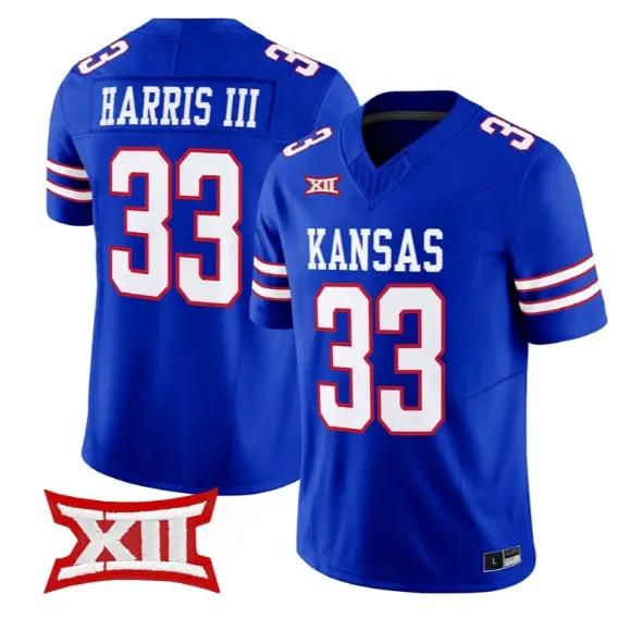 Leroy Harris III Jersey #33 Kansas Jayhawks 2026 Vapor All Stitched by My Store NCAA Football Jerseys