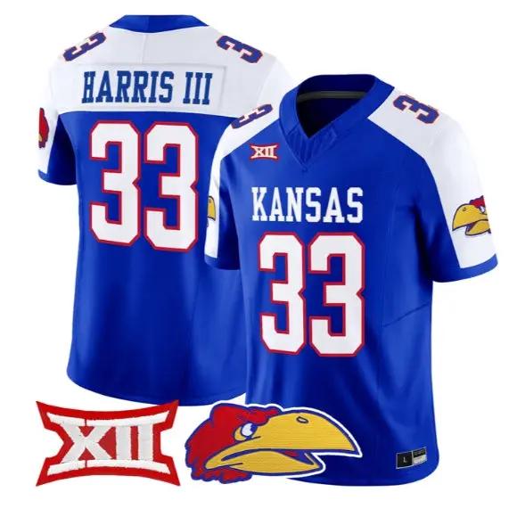 Leroy Harris III Jersey #33 Kansas Jayhawks 2026 Vapor All Stitched by My Store NCAA Football Jerseys
