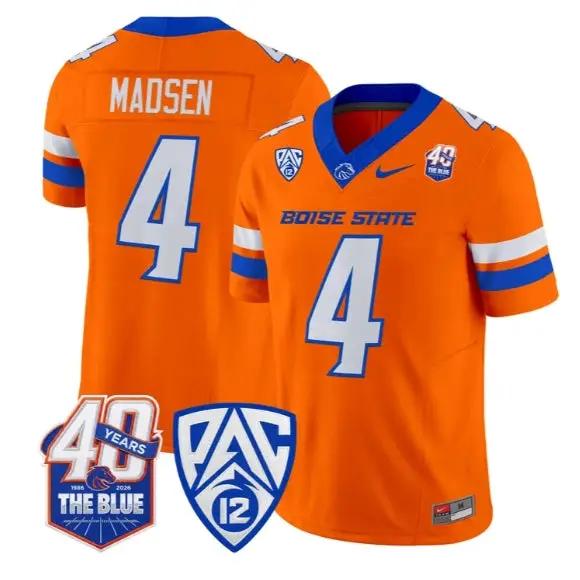 Maddux Madsen Jersey #4 Boise State Broncos 2026 Limited Stitched by My Store NCAA Football Jerseys
