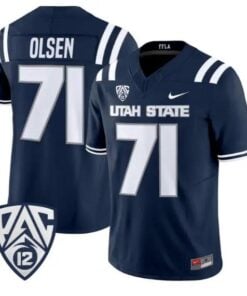 Merlin Olsen Jersey #71 Utah State Aggies 2026 Vapor Limited Stitched by My Store NCAA Football Jerseys