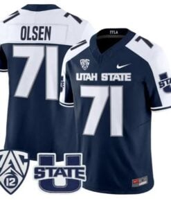 Merlin Olsen Jersey #71 Utah State Aggies 2026 Vapor Limited Stitched by My Store NCAA Football Jerseys