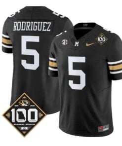 Nicholas Rodriguez Jersey #5 Missouri Tigers 100th Anniversary 2026 Stitched by My Store NCAA Football Jerseys
