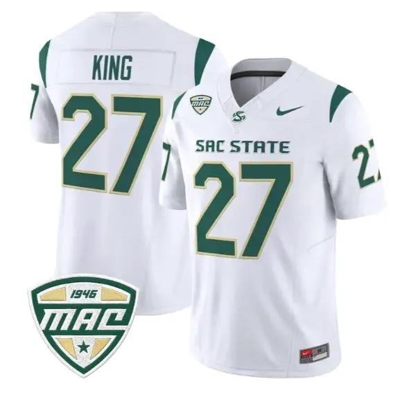 Noah King Jersey #27 Sacramento State Hornets 2026 Limited Stitched by My Store NCAA Football Jerseys