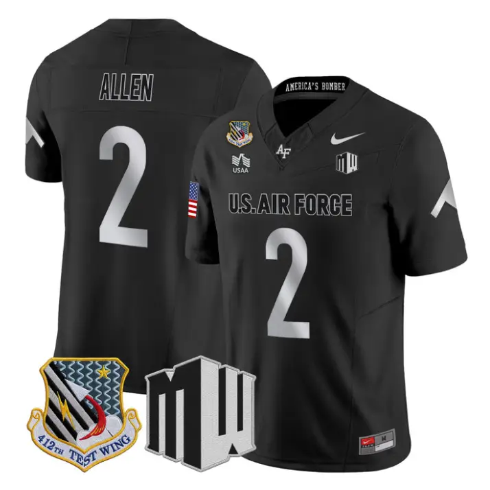 Owen Allen Jersey #2 Air Force Falcons 2026 Vapor Limited All Stitched by My Store NCAA Football Jerseys