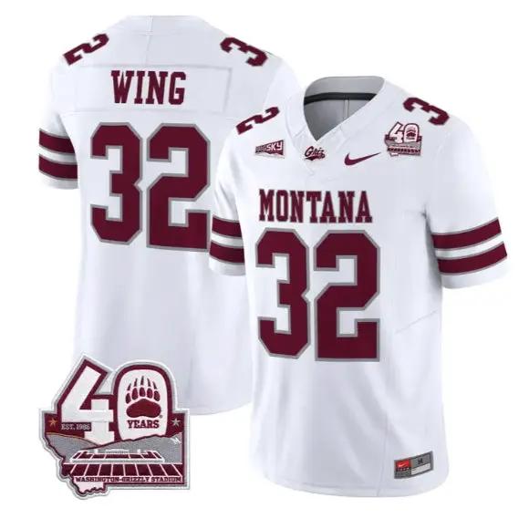 Peyton Wing Jersey #32 Montana Grizzlies 2026 Limited All Stitched by My Store NCAA Football Jerseys