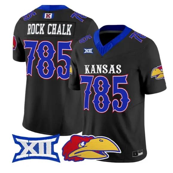 Rock Chalk Jersey #785 Kansas Jayhawks 2026 Vapor Limited Stitched by My Store NCAA Football Jerseys