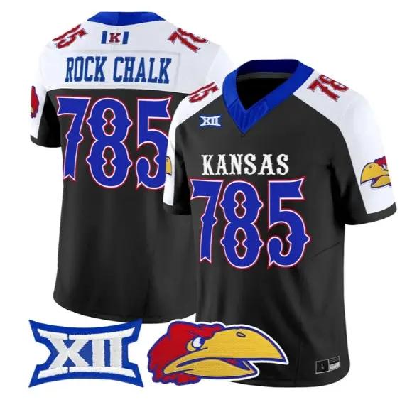 Rock Chalk Jersey #785 Kansas Jayhawks 2026 Vapor Limited Stitched by My Store NCAA Football Jerseys