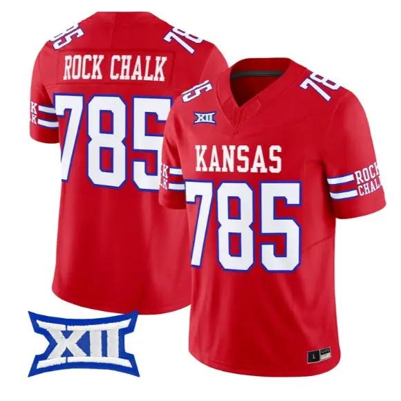 Rock Chalk Jersey #785 Kansas Jayhawks 2026 Vapor Limited Stitched by My Store NCAA Football Jerseys