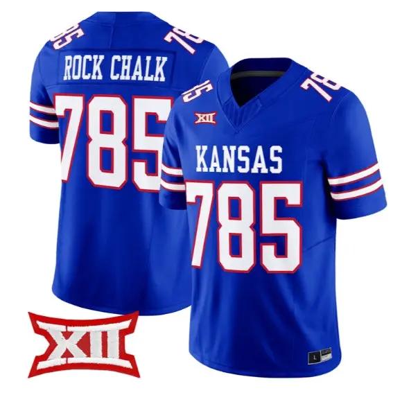 Rock Chalk Jersey #785 Kansas Jayhawks 2026 Vapor Limited Stitched by My Store NCAA Football Jerseys