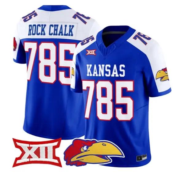 Rock Chalk Jersey #785 Kansas Jayhawks 2026 Vapor Limited Stitched by My Store NCAA Football Jerseys