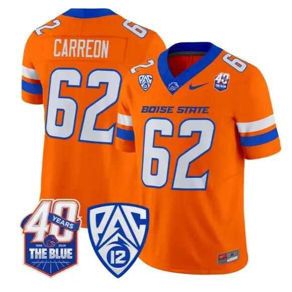 Roger Carreon Jersey #62 Boise State Broncos 2026 Limited Stitched by My Store NCAA Football Jerseys