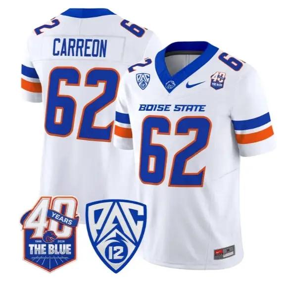 Roger Carreon Jersey #62 Boise State Broncos 2026 Limited Stitched by My Store NCAA Football Jerseys