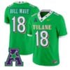 Roll Wave #18 Tulane Green Wave Jersey 2026 City Edition Vapor Limited Stitched by My Store NCAA Football Jerseys