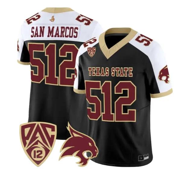 San Marcos Jersey #512 Texas State Bobcats 2026 Vapor All Stitched by My Store NCAA Football Jerseys