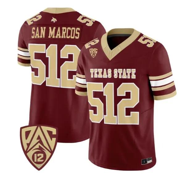 San Marcos Jersey #512 Texas State Bobcats 2026 Vapor All Stitched by My Store NCAA Football Jerseys