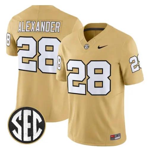Sedrick Alexander Jersey #7 Vanderbilt Commodores 2026 Vapor Stitched by My Store NCAA Football Jerseys