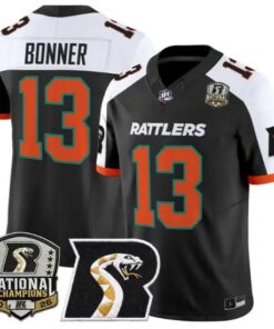 Sherdrick Bonner Jersey #13 Arizona Rattlers 2026 National Patch Stitched by My Store NCAA Football Jerseys
