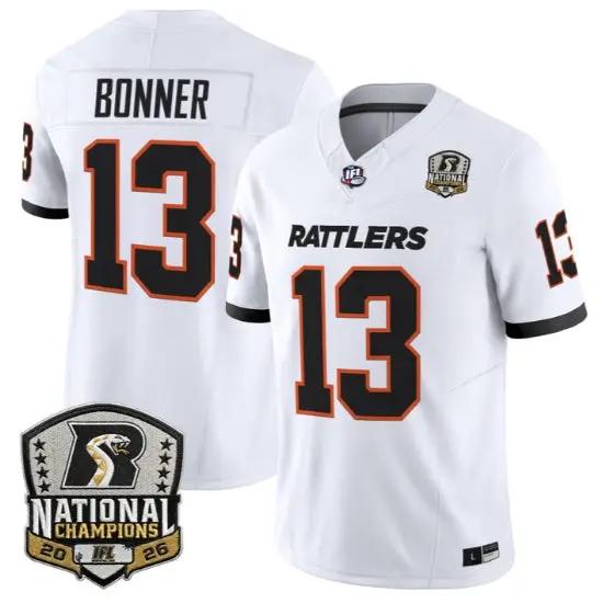 Sherdrick Bonner Jersey #13 Arizona Rattlers 2026 National Patch Stitched by My Store NCAA Football Jerseys