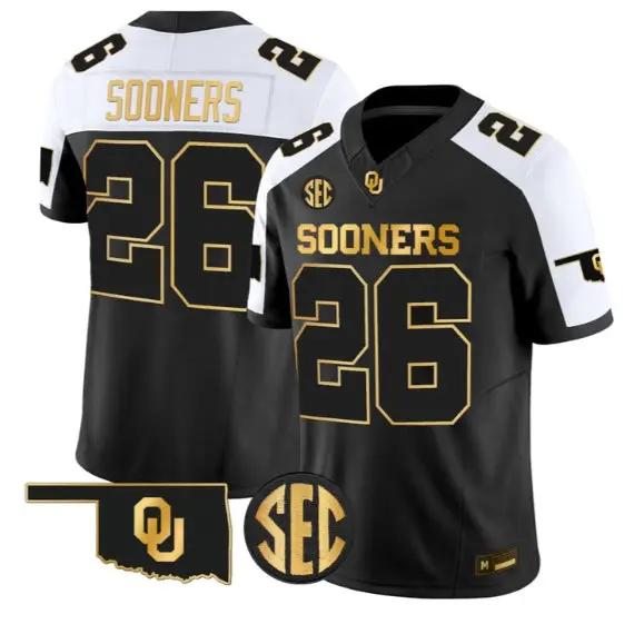Sooners #26 Oklahoma Sooners Jersey 2026 Vapor Limited All Stitched by My Store NCAA Football Jerseys