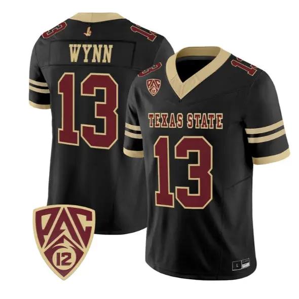 Spergon Wynn Jersey #13 Texas State Bobcats 2026 Vapor All Stitched by My Store NCAA Football Jerseys