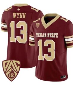 Spergon Wynn Jersey #13 Texas State Bobcats 2026 Vapor All Stitched by My Store NCAA Football Jerseys