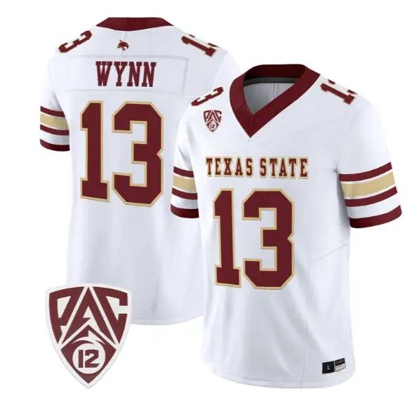 Spergon Wynn Jersey #13 Texas State Bobcats 2026 Vapor All Stitched by My Store NCAA Football Jerseys