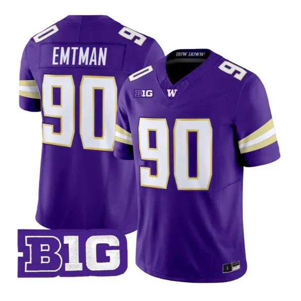Steve Emtman #90 Washington Huskies Jersey 2026 Limited Stitched by My Store NCAA Football Jerseys