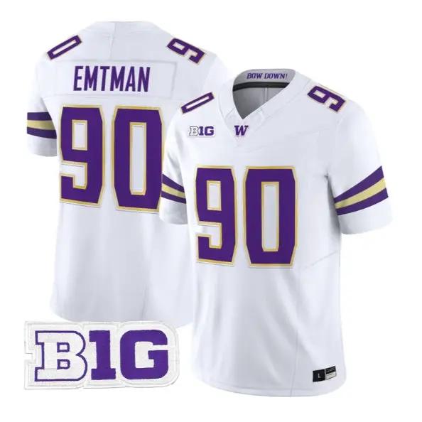 Steve Emtman #90 Washington Huskies Jersey 2026 Limited Stitched by My Store NCAA Football Jerseys
