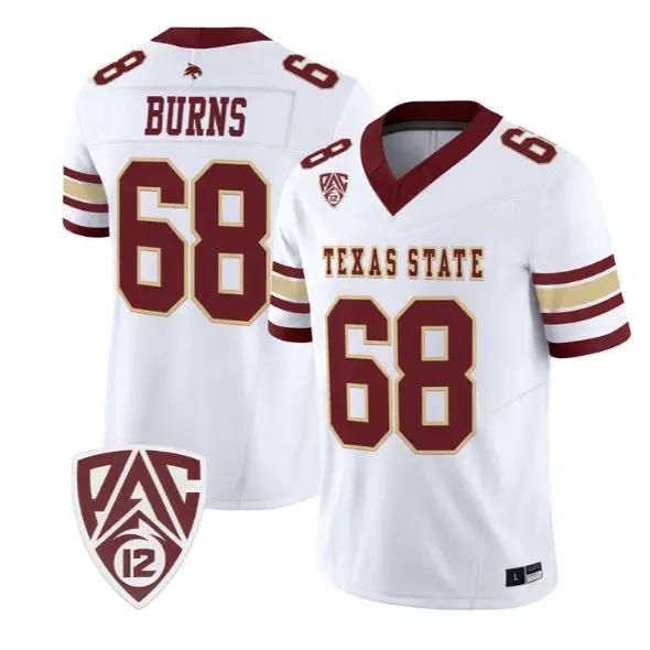 Sully Burns Jersey #68 Texas State Bobcats 2026 Vapor All Stitched by My Store NCAA Football Jerseys