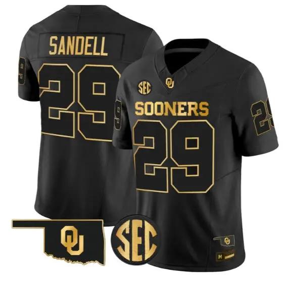 Tate Sandell #29 Oklahoma Sooners Jersey 2026 Limited All Stitched by My Store NCAA Football Jerseys
