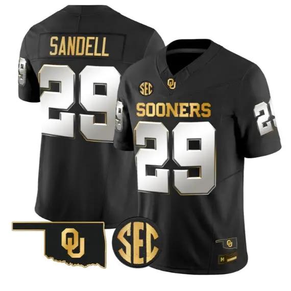 Tate Sandell #29 Oklahoma Sooners Jersey 2026 Limited All Stitched by My Store NCAA Football Jerseys