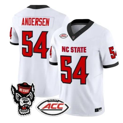 Teague Andersen Jersey #54 NC State Wolfpack 2026 Limited Stitched by My Store NCAA Football Jerseys