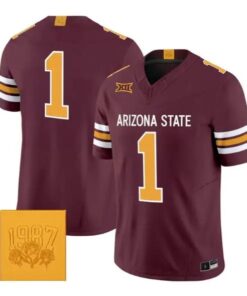 Team Jersey #1 Arizona State Sun Devils Jersey Roses & Devils Limited Stitched by My Store NCAA Football Jerseys