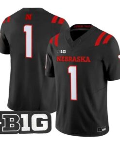 Team Jersey #1 Nebraska Cornhuskers Jersey 2026 Alternate All-black Stitched by My Store NCAA Football Jerseys