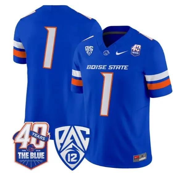 Team Jersey #1 Boise State Broncos 2026 Vapor Limited All Stitched by My Store NCAA Football Jerseys