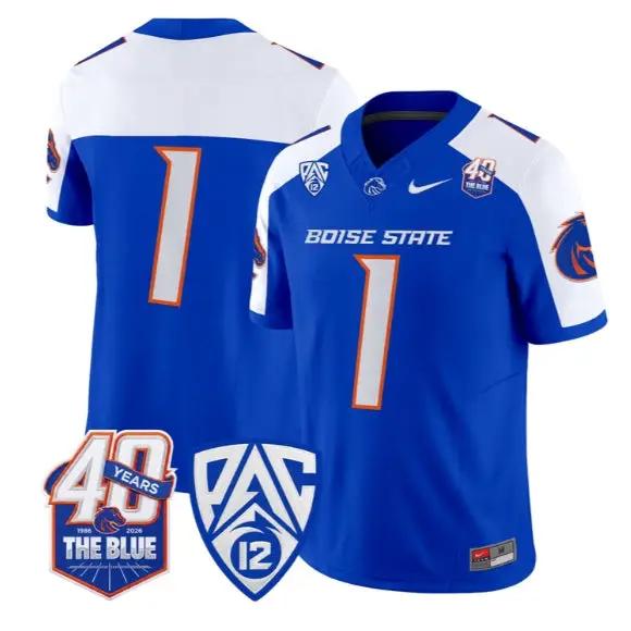 Team Jersey #1 Boise State Broncos 2026 Vapor Limited All Stitched by My Store NCAA Football Jerseys