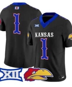 Team Jersey #1 Kansas Jayhawks 2026 Vapor Limited All Stitched by My Store NCAA Football Jerseys
