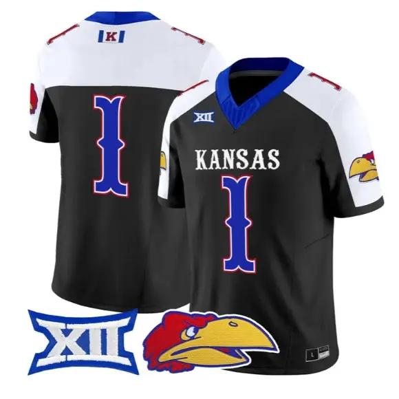 Team Jersey #1 Kansas Jayhawks 2026 Vapor Limited All Stitched by My Store NCAA Football Jerseys