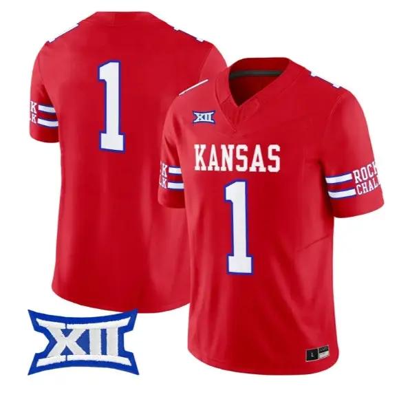 Team Jersey #1 Kansas Jayhawks 2026 Vapor Limited All Stitched by My Store NCAA Football Jerseys