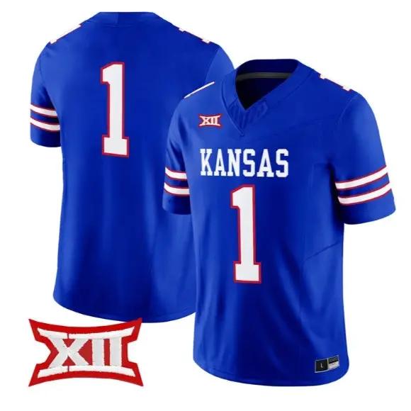 Team Jersey #1 Kansas Jayhawks 2026 Vapor Limited All Stitched by My Store NCAA Football Jerseys